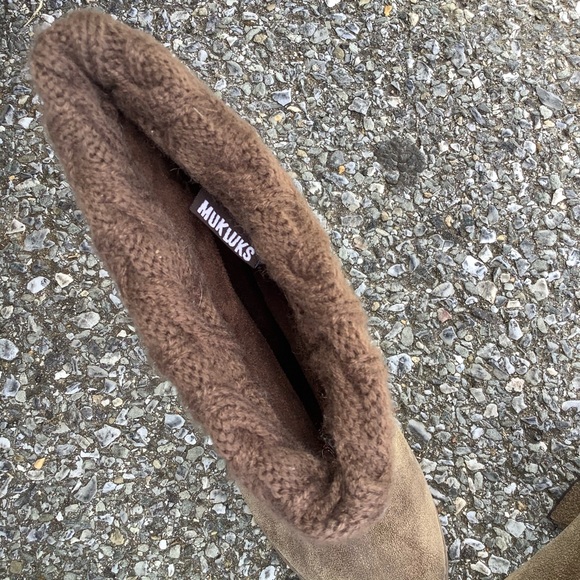 Muk Luks Chris Heeled Sweater Booties with Knitted/Rolled Cuff Tan Brown Size 10 - Picture 5 of 13